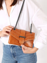 Sac Bandoulière Jana Amour Cuir Etrier Marron jana amour EJAM002R-vue-porte