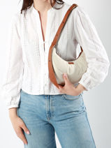 Sac Porté épaule S Sosoomao Coton Et Cuir Etrier Marron sosoomao coton ECSC057S-vue-porte