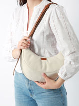 Sac Porté épaule M Sosoomao Coton Et Cuir Etrier Marron sosoomao coton ECSC057M-vue-porte