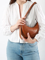 Sac Bandoulière S Sosoomao Cuir Etrier Marron sosoomao ECSO057S-vue-porte
