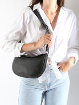 Sac Bandoulière Manege Cuir Etrier Noir manege EMAN077M-vue-porte