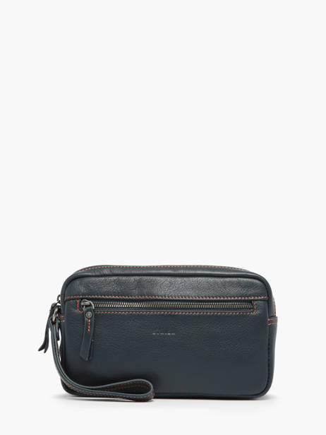 Leather FoulonnÃ© Men's Pocket Etrier Blue foulonne EFOU721S